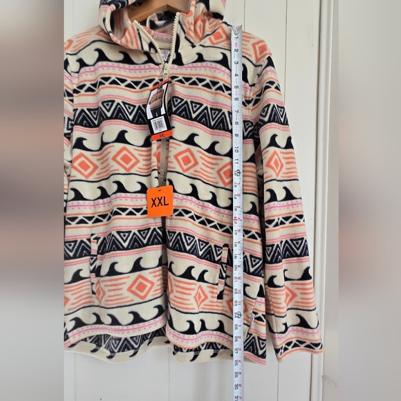 NWT O'Neill Cream and Pink Fleece Jacket-Size XXL - Picture 4 of 6